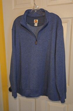 C&C California Men's Heather Blue Quarter-Zip Pullover Casual Beach XL